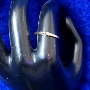 Vintage Delicate Style 10k Yellow Gold Women's Ring With Small Diamond Sz 8